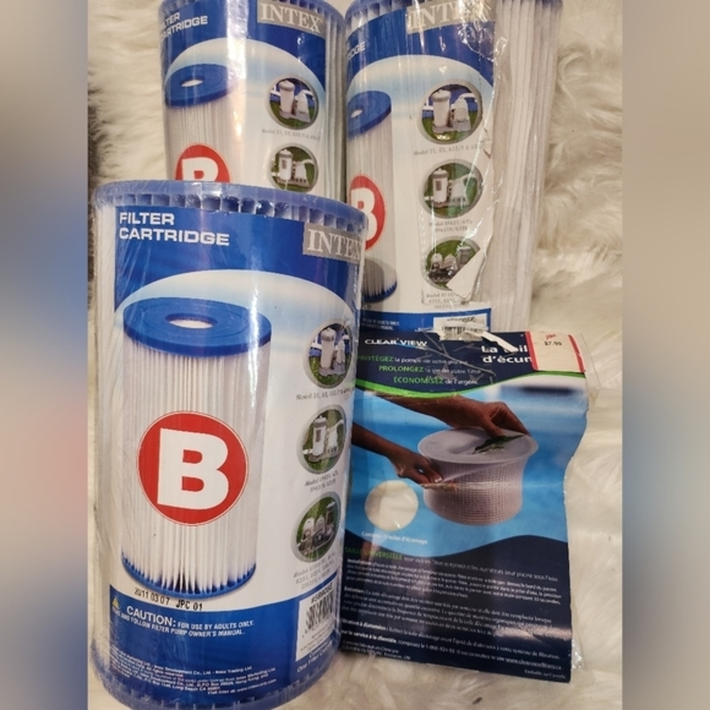 NWT‎ intex B filter pool (3) with skimmer socks (5)